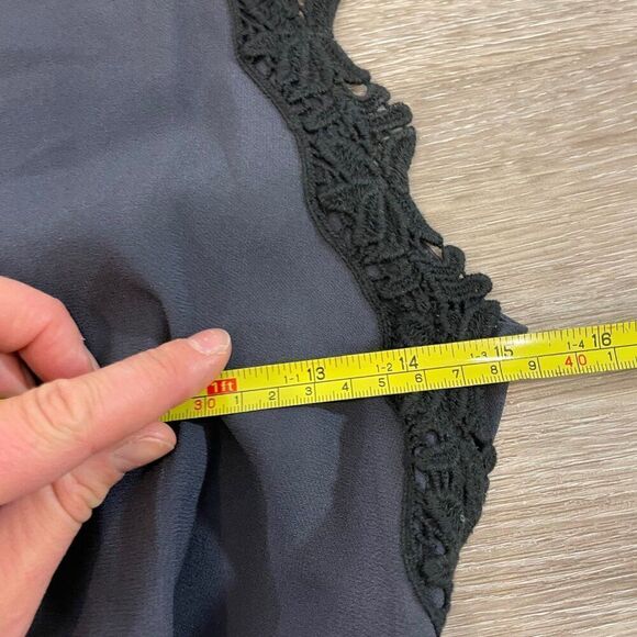 Aritzia Wilfred Isidore Midi Navy Blue Sleeveless Lace Trim Dress - Picture 9 of 11